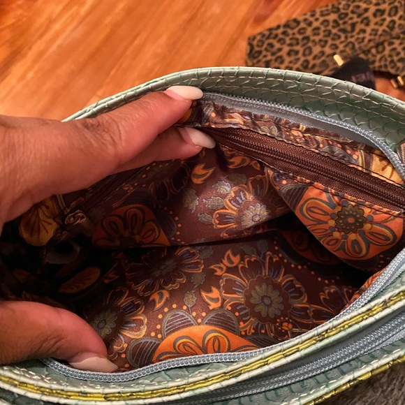 Snakeskin Mixed Leather Panel Purse - Picture 3 of 8